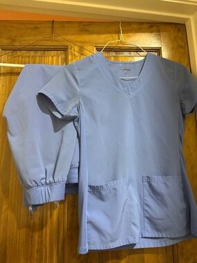 Med Couture Women's Light Blue Scrub Set
